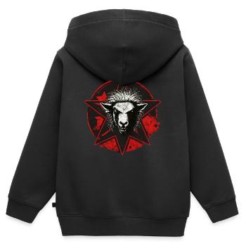 Black Sheep Anarchist Revolution Resistance - Kids Premium Organic Zip-up Hoodie - black - Back - AI Model Kid Male (0cm)