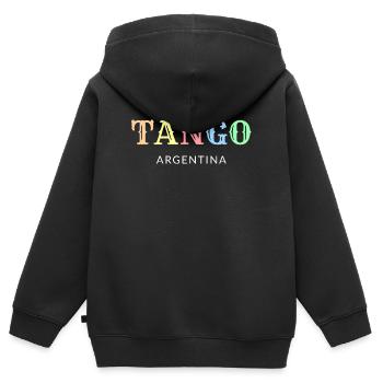 Tango Argentine - Sweat Premium à capuche zippé enfant bio - noir - Dos - AI Model Kid Male (0cm)