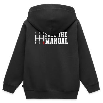 Économisez l’hommage au changement de vitesse manuel - Sweat Premium à capuche zippé enfant bio - noir - Dos - AI Model Kid Male (0cm)
