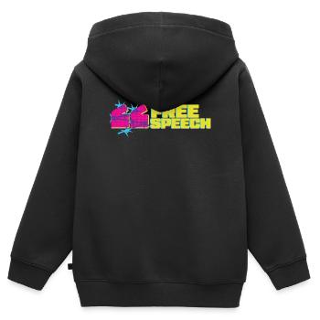 Lebendiges Graffiti-T-Shirt-Design mit freier Rede - Kinder Premium Organic Zip Hoodie - Schwarz - Hinten - AI Model Kid Male (0cm)