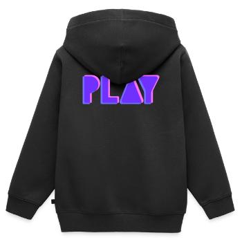 Press Play – Musik Party DJ Shirt Club Style - Kinder Premium Organic Zip Hoodie - Schwarz - Hinten - AI Model Kid Male (0cm)