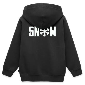 Snow - Kids Premium Organic Zip-up Hoodie - black - Back - AI Model Kid Male (0cm)