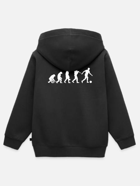Fußball Evolution | Soccer Evolution - Kinder Premium Organic Zip Hoodie - Schwarz