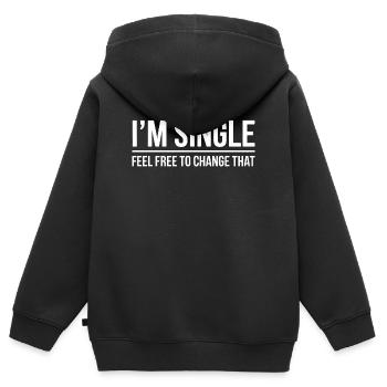 Single Sprüche Singles Lustiges Single Geschenk - Kinder Premium Organic Zip Hoodie - Schwarz - Hinten - AI Model Kid Male (0cm)