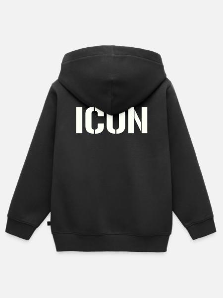 Icon - Kinder Premium Organic Zip Hoodie - Schwarz