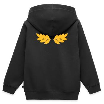 Couronne de laurier - Sweat Premium à capuche zippé enfant bio - noir - Dos - AI Model Kid Male (0cm)