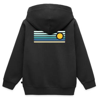 Plage - Sweat Premium à capuche zippé enfant bio - noir - Dos - AI Model Kid Male (0cm)