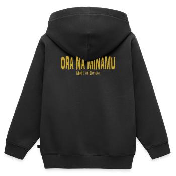 T-Shirt Sizilien T-Shirt Sizilianisch jetzt na minamu - Kinder Premium Organic Zip Hoodie - Schwarz - Hinten - AI Model Kid Male (0cm)
