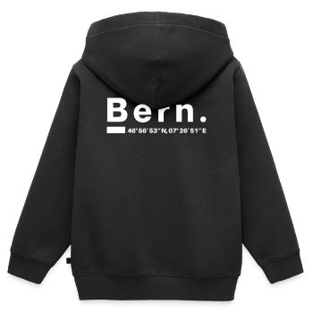 Bern Koordinaten Berner Bernerin Schweiz - Kinder Premium Organic Zip Hoodie - Schwarz - Hinten - AI Model Kid Male (0cm)