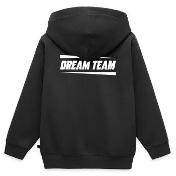 Dream Team Mannschaft - Kinder Premium Organic Zip Hoodie - Schwarz - Hinten - AI Model Kid Male (0cm)