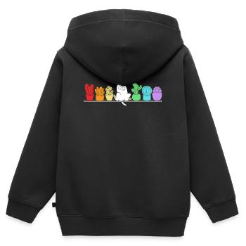Plante Cactus Cactus - Sweat Premium à capuche zippé enfant bio - noir - Dos - AI Model Kid Male (0cm)