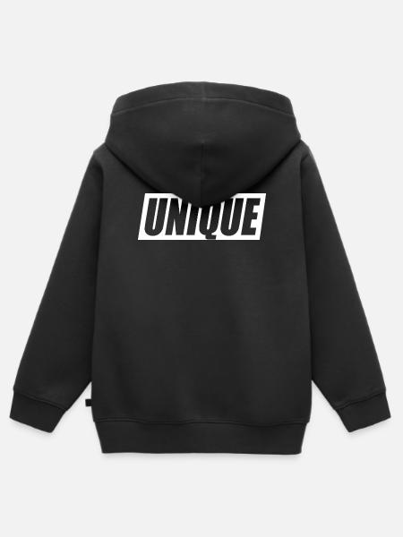 Unique Einzigartig Unikat Selbstwert Einzig Artig - Kinder Premium Organic Zip Hoodie - Schwarz