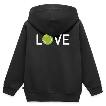 Tennis-Liebhaber - Kinder Premium Organic Zip Hoodie - Schwarz - Hinten - AI Model Kid Male (0cm)