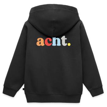 8e anniversaire Eight Retro - Sweat Premium à capuche zippé enfant bio - noir - Dos - AI Model Kid Male (0cm)