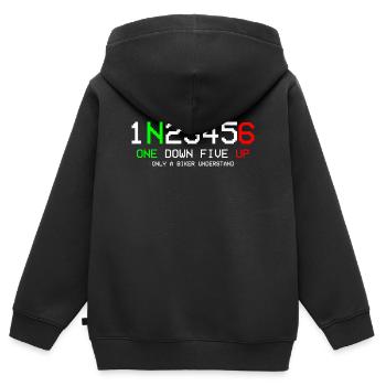 Motorrad 1N23456 - Kinder Premium Organic Zip Hoodie - Schwarz - Hinten - AI Model Kid Male (0cm)