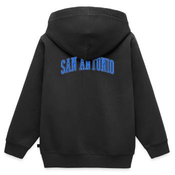 San Antonio Varsity Arc - Kinder Premium Organic Zip Hoodie - Schwarz - Hinten - AI Model Kid Male (0cm)