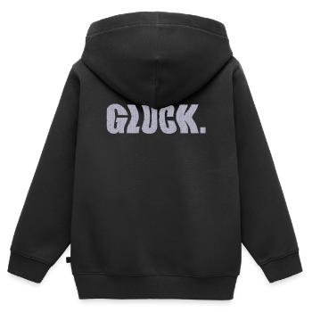glück - Kinder Premium Organic Zip Hoodie - Schwarz - Hinten - AI Model Kid Male (0cm)