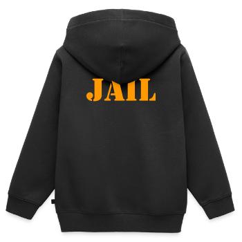 County Jail - Gefängnis - Knast - Gefangener - Kinder Premium Organic Zip Hoodie - Schwarz - Hinten - AI Model Kid Male (0cm)