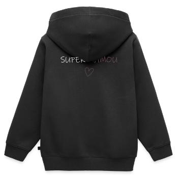 super mamou - Sweat Premium à capuche zippé enfant bio - noir - Dos - AI Model Kid Male (0cm)