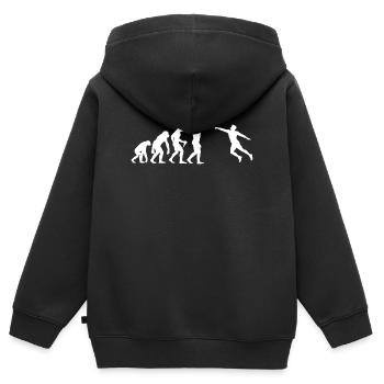 Geschenkidee für einen Faustball-Fan mit Teamspiel - Kinder Premium Organic Zip Hoodie - Schwarz - Hinten - AI Model Kid Male (0cm)