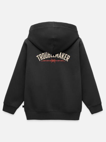 Troublemaker Frechdachs Rabauke Geschwister Kinder - Kinder Premium Organic Zip Hoodie - Schwarz