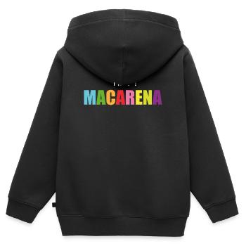 hey Macarena - Kinder Premium Organic Zip Hoodie - Schwarz - Hinten - AI Model Kid Male (0cm)