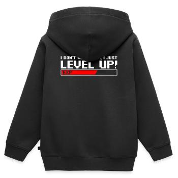 Retro Level Up Pixel T-Shirt - Kinder Premium Organic Zip Hoodie - Schwarz - Hinten - AI Model Kid Male (0cm)