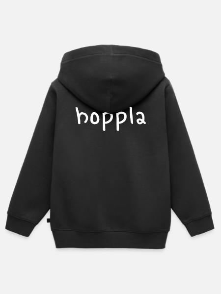 hoppla - Kinder Premium Organic Zip Hoodie - Schwarz