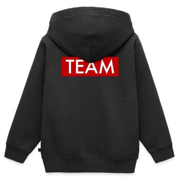 Équipe - Sweat Premium à capuche zippé enfant bio - noir - Dos - AI Model Kid Male (0cm)