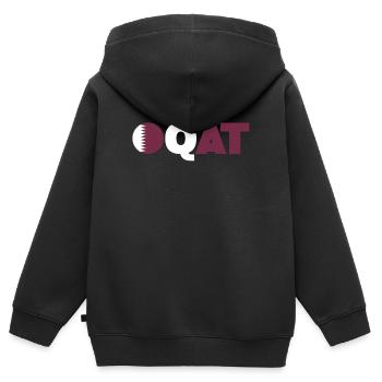 Katar - Kinder Premium Organic Zip Hoodie - Schwarz - Hinten - AI Model Kid Male (0cm)