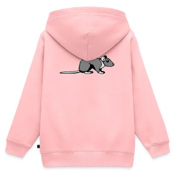 Rat Side Profile Cute Funny Rodent Animal Comic - Kids Premium Organic Zip-up Hoodie - rose - Back - AI Model Kid Female (0cm)