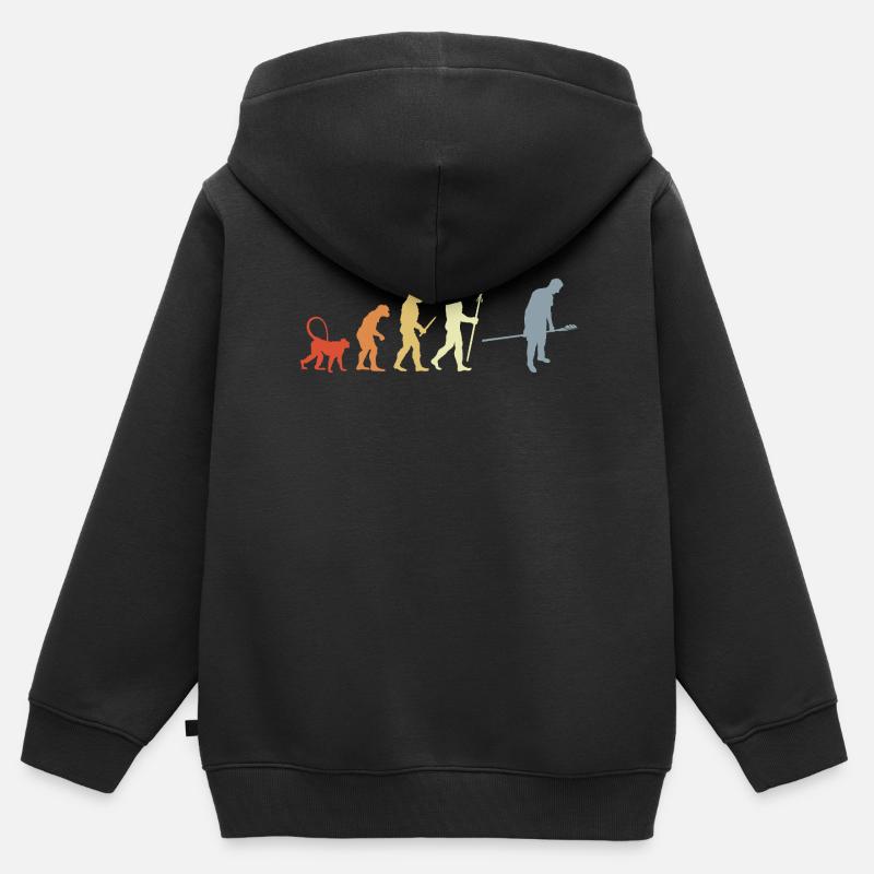 Look rétro de la Baker Evolution - Sweat Premium à capuche zippé enfant bio - noir
