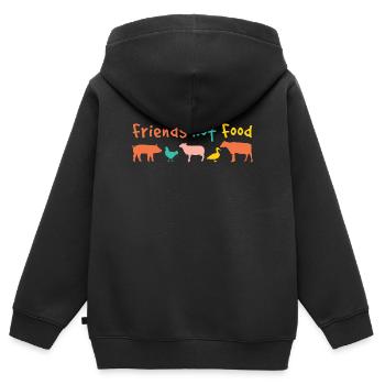 friends not food Vegan - Kinder Premium Organic Zip Hoodie - Schwarz - Hinten - AI Model Kid Male (0cm)