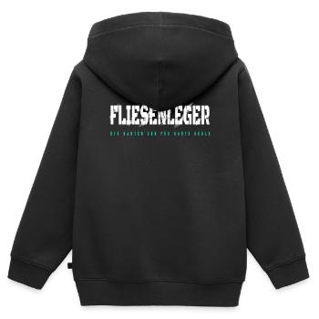 Fliesenleger Design - Kinder Premium Organic Zip Hoodie - Schwarz - Hinten - AI Model Kid Male (0cm)