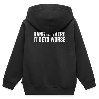 Bleib dran, es wird schlimmer - Kinder Premium Organic Zip Hoodie - Schwarz - Hinten - AI Model Kid Male (0cm)