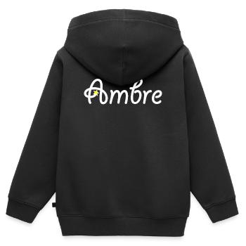 Bernstein - Kinder Premium Organic Zip Hoodie - Schwarz - Hinten - AI Model Kid Male (0cm)