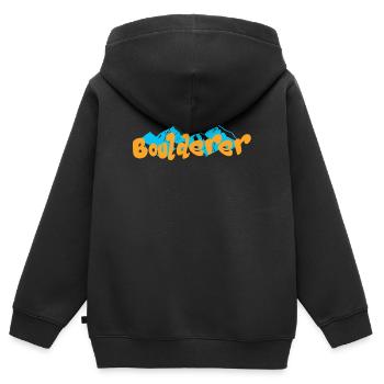 Bouldern Boulderer - Kinder Premium Organic Zip Hoodie - Schwarz - Hinten - AI Model Kid Male (0cm)