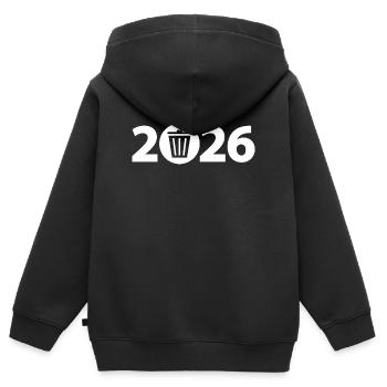 Trash 2026, Abfall 2026, Dreck 2026 - Kinder Premium Organic Zip Hoodie - Schwarz - Hinten - AI Model Kid Male (0cm)