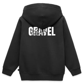 Typographie du gravier - Sweat Premium à capuche zippé enfant bio - noir - Dos - AI Model Kid Male (0cm)