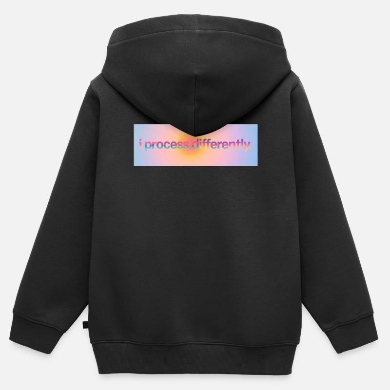 Je traite différemment - Sweat Premium à capuche zippé enfant bio - noir