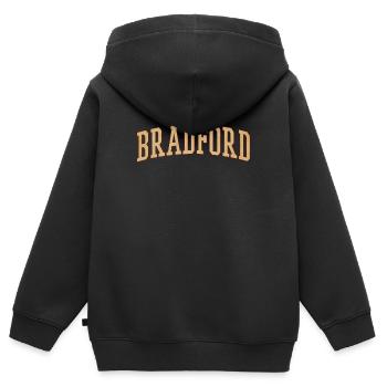 Bradford Vintage Blockschrift - Kinder Premium Organic Zip Hoodie - Schwarz - Hinten - AI Model Kid Male (0cm)