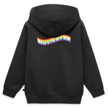 make love not war | Rainbow flag - Kids Premium Organic Zip-up Hoodie - black - Back - AI Model Kid Male (0cm)