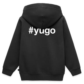 YUGO Jugoslawien Hashtag - Kinder Premium Organic Zip Hoodie - Schwarz - Hinten - AI Model Kid Male (0cm)