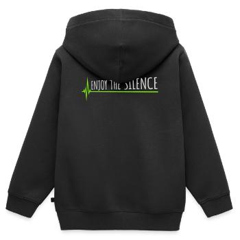 Profitez du silence Dire calme Silence Introverti - Sweat Premium à capuche zippé enfant bio - noir - Dos - AI Model Kid Male (0cm)
