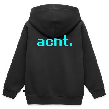 8th Birthday Gift Pixel - Kids Premium Organic Zip-up Hoodie - black - Back - AI Model Kid Male (0cm)