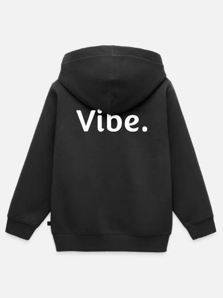 Vibe. - Kinder Premium Organic Zip Hoodie - Schwarz