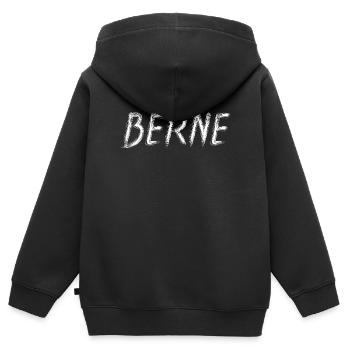 Bern Schweiz Grunge-Stil weißer Pinsel - Kinder Premium Organic Zip Hoodie - Schwarz - Hinten - AI Model Kid Male (0cm)