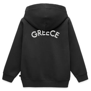 Greece Kurvenschrift Design - Kinder Premium Organic Zip Hoodie - Schwarz - Hinten - AI Model Kid Male (0cm)