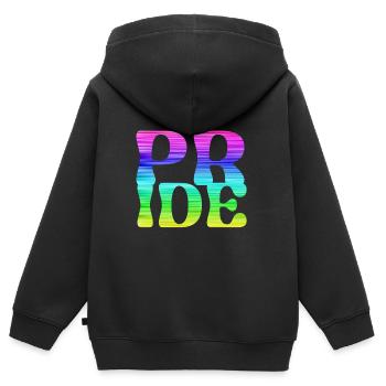 gay pride,pride,regenbogen,LGBT - Kinder Premium Organic Zip Hoodie - Schwarz - Hinten - AI Model Kid Male (0cm)