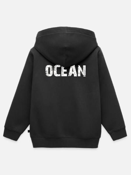 OCEAN - Kinder Premium Organic Zip Hoodie - Schwarz